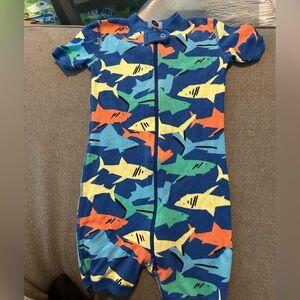 Hanna Andersson Blue Shark Print Kids Pajamas